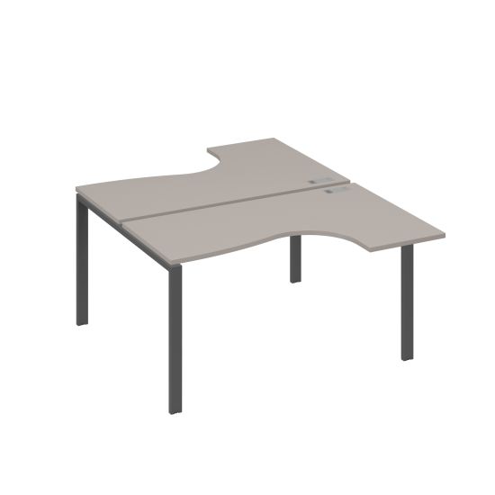 Рабочая станция (2х140) опоры UNO столы Классика мокко премиум / металлокаркас антрацит