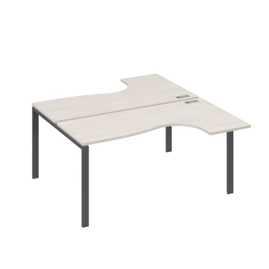 Рабочая станция UNO (2х160) со столами эргономичными дуб / металлокаркас антрацит