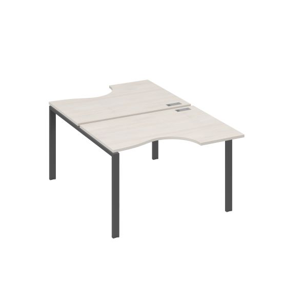 Рабочая станция столы (2х120) эргономичные Классика опоры UNO дуб / металлокаркас антрацит