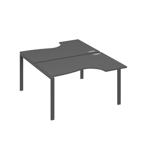 Рабочая станция (2х140) каркас UNO со столами Классика антрацит премиум / металлокаркас антрацит