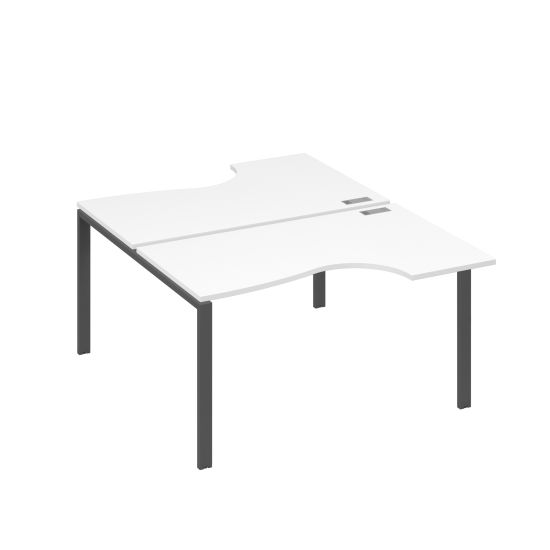 Рабочая станция (2х140) каркас UNO со столами Классика белый премиум / металлокаркас антрацит