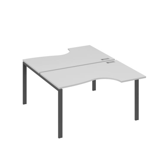 Рабочая станция (2х140) каркас UNO со столами Классика серый / металлокаркас антрацит