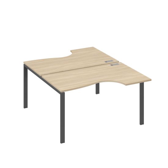 Рабочая станция (2х140) каркас UNO со столами Классика дуб скандинавский / металлокаркас антрацит