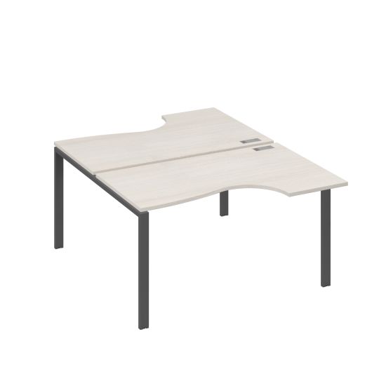 Рабочая станция (2х140) каркас UNO со столами Классика дуб / металлокаркас антрацит