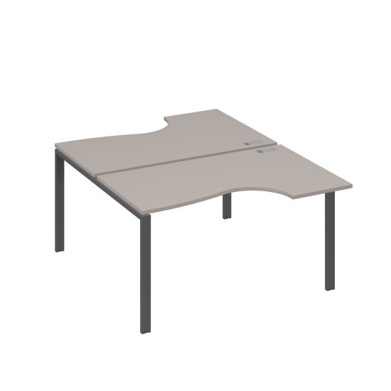 Рабочая станция (2х140) каркас UNO со столами Классика мокко премиум / металлокаркас антрацит