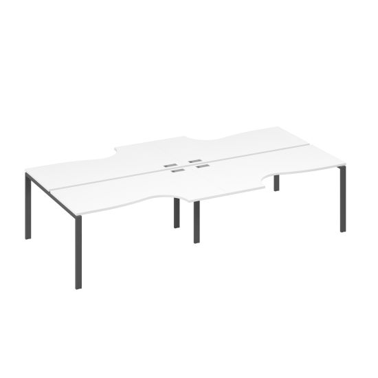 Рабочая станция опоры UNO (4х160) столы Классика белый премиум / металлокаркас антрацит