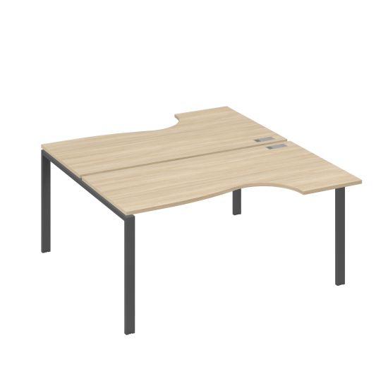 Станция на каркасе UNO (2х160) столы Классика дуб скандинавский / металлокаркас антрацит