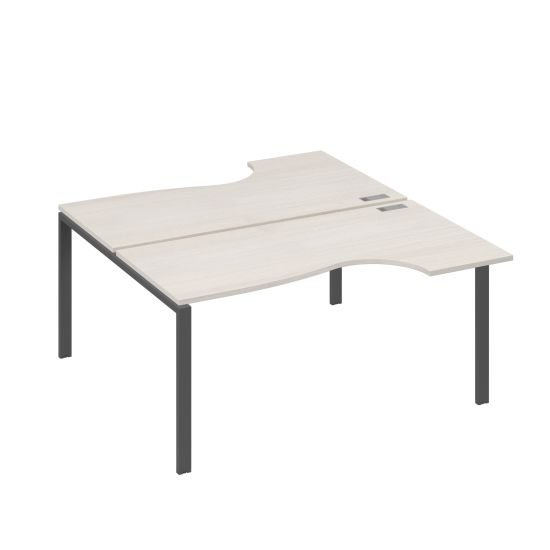 Станция на каркасе UNO (2х160) столы Классика дуб / металлокаркас антрацит