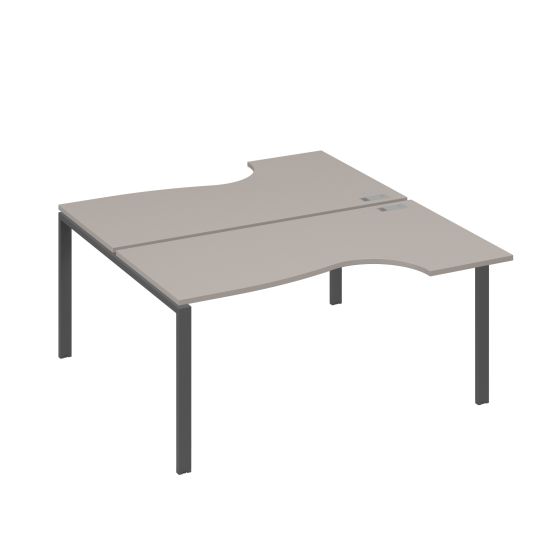 Станция на каркасе UNO (2х160) столы Классика мокко премиум / металлокаркас антрацит