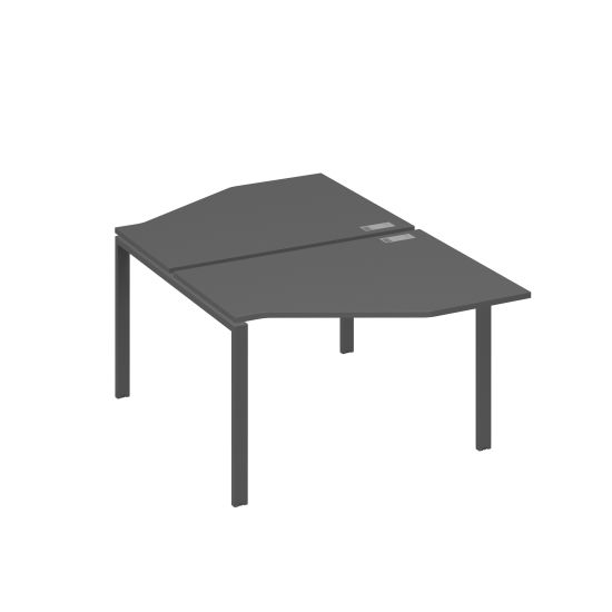 Рабочая станция опоры UNO со столами Техно (2х120) антрацит премиум / металлокаркас антрацит
