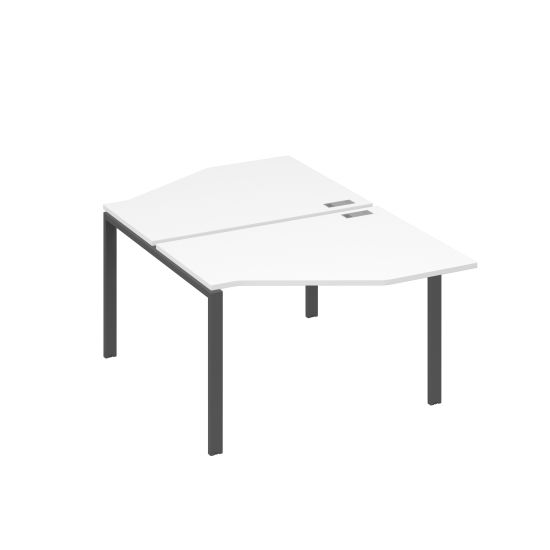 Рабочая станция опоры UNO со столами Техно (2х120) белый премиум / металлокаркас антрацит