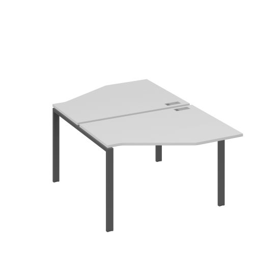 Рабочая станция опоры UNO со столами Техно (2х120) серый / металлокаркас антрацит
