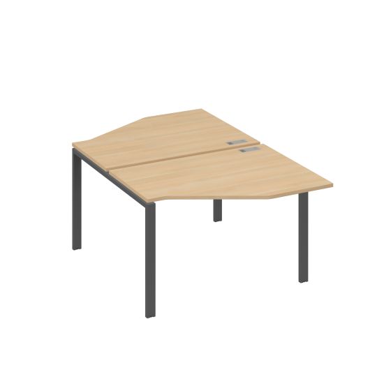 Рабочая станция опоры UNO со столами Техно (2х120) натуральный дуб / металлокаркас антрацит