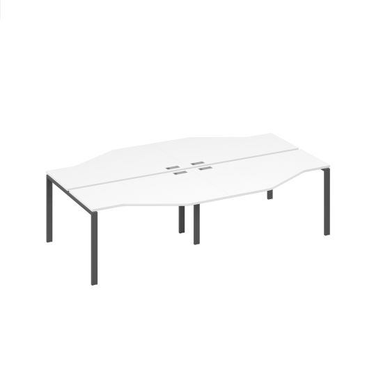 Рабочая станция каркас UNO столы Техно (4х140) эргономичные белый премиум / металлокаркас антрацит