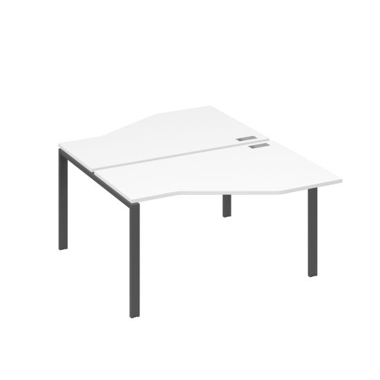 Рабочая станция (2х140) со столами Техно на каркасе UNO белый премиум / металлокаркас антрацит