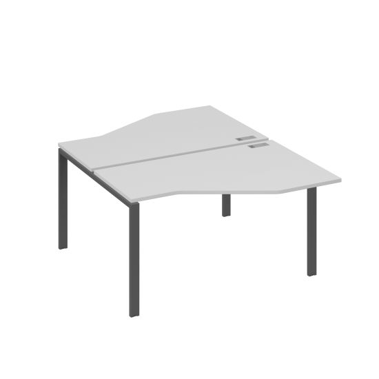 Рабочая станция (2х140) со столами Техно на каркасе UNO серый / металлокаркас антрацит