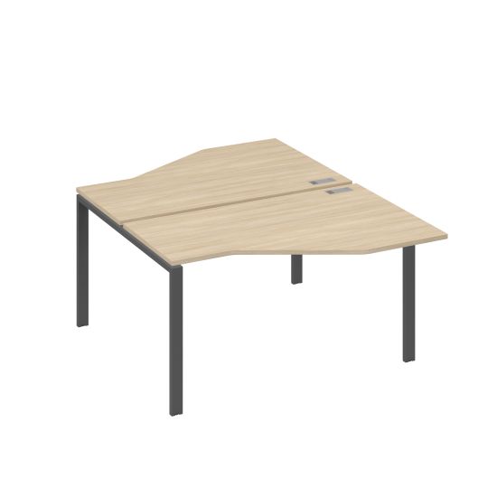 Рабочая станция (2х140) со столами Техно на каркасе UNO дуб скандинавский / металлокаркас антрацит