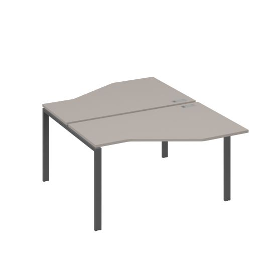 Рабочая станция (2х140) со столами Техно на каркасе UNO мокко премиум / металлокаркас антрацит