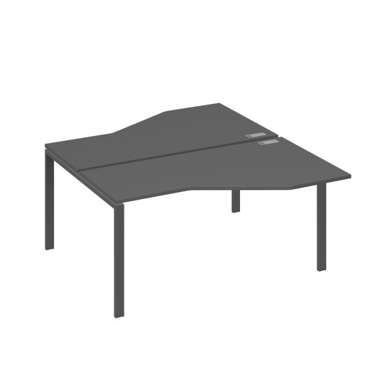 Рабочая станция со столами (2х160) Техно на каркасе UNO антрацит премиум / металлокаркас антрацит