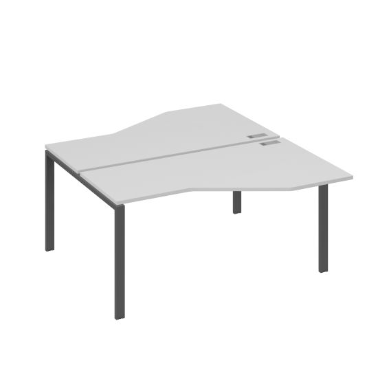 Рабочая станция со столами (2х160) Техно на каркасе UNO серый / металлокаркас антрацит