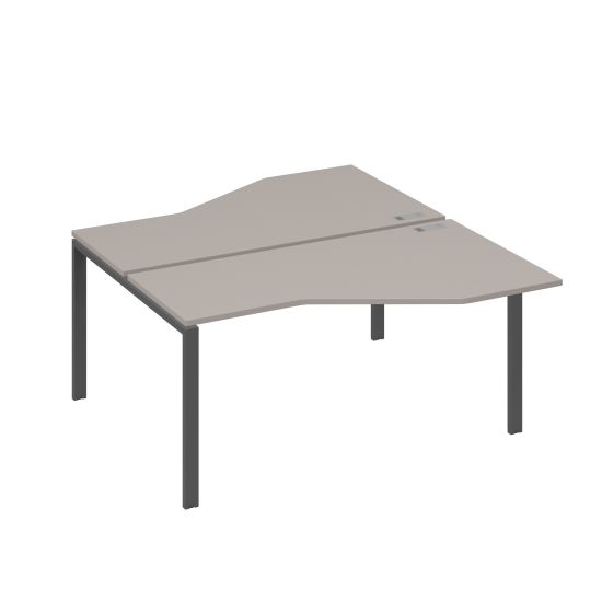 Рабочая станция со столами (2х160) Техно на каркасе UNO мокко премиум / металлокаркас антрацит