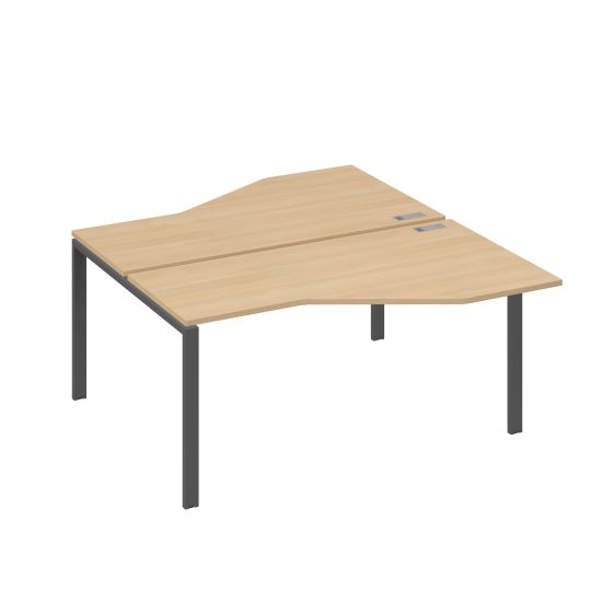 Рабочая станция со столами (2х160) Техно на каркасе UNO натуральный дуб / металлокаркас антрацит