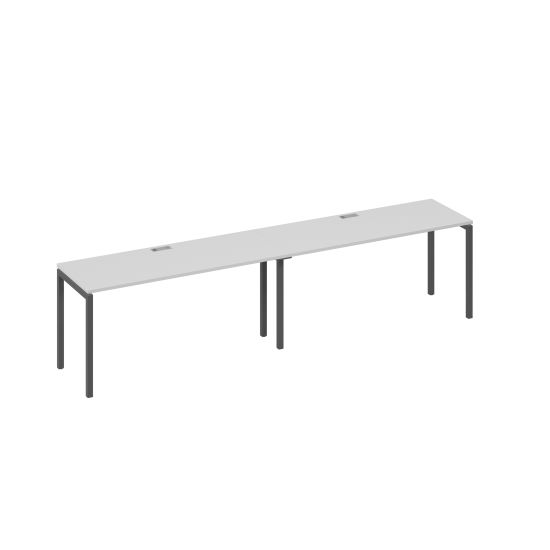 Рабочая станция на металлокаркасе DUE (2х160) серый / металлокаркас антрацит