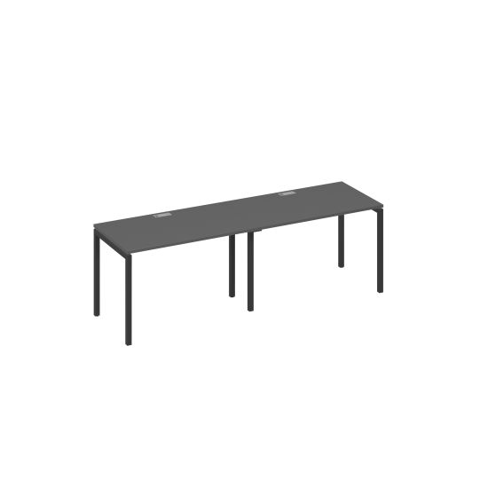 Рабочая станция на каркасе DUE (2х120) металл антрацит премиум / металлокаркас антрацит