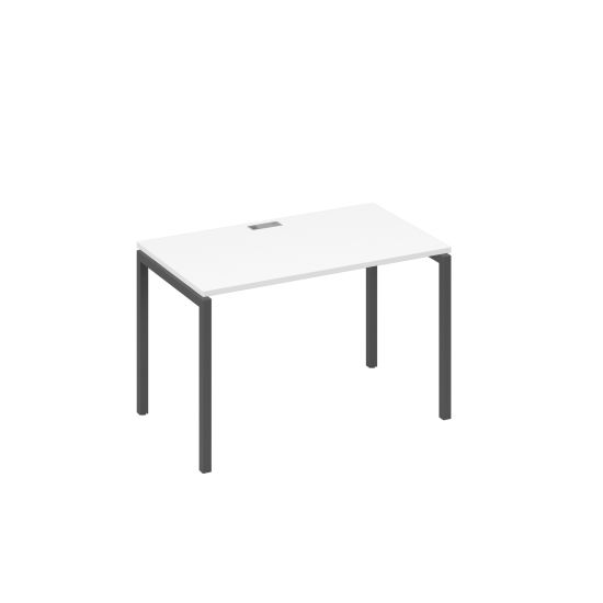 Стол письменный на металлокаркасе DUE белый премиум / металлокаркас антрацит