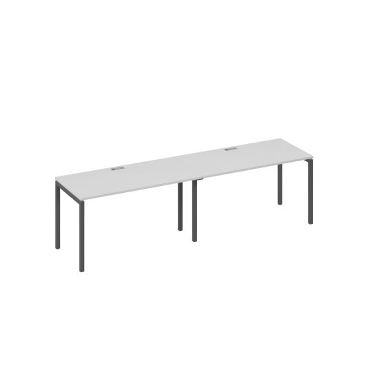 Рабочая станция на металлокаркасе DUE (2х140) серый / металлокаркас антрацит