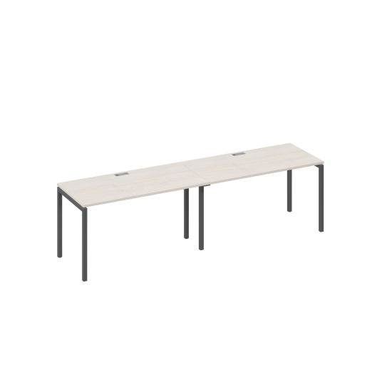 Рабочая станция на металлокаркасе DUE (2х140) дуб / металлокаркас антрацит