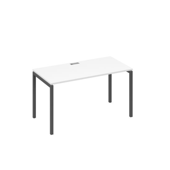 Стол 140x70 письменный на каркасе DUE белый премиум / металлокаркас антрацит