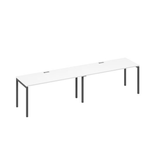Рабочая станция 2х160 каркас DUE белый премиум / металлокаркас антрацит