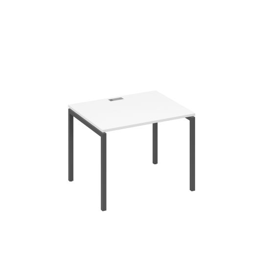 Стол письменный на металлокаркасе DUE белый премиум / металлокаркас антрацит