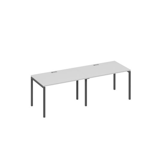 Рабочая станция на металлокаркасе DUE (2х120) серый / металлокаркас антрацит