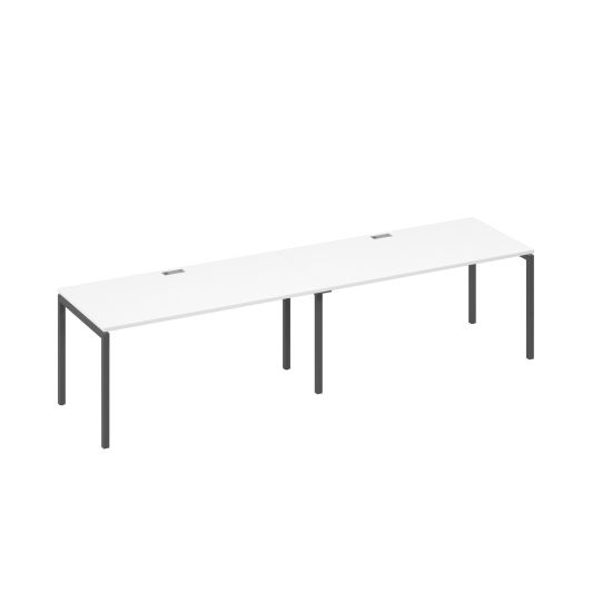 Рабочая станция на металлокаркасе DUE (2х160) белый премиум / металлокаркас антрацит