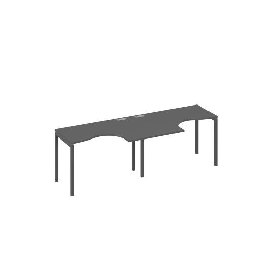 Рабочая станция столы Классика каркас DUE (2х120) антрацит премиум / металлокаркас антрацит