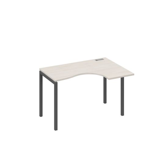 Стол Классика на металлокаркасе DUE эргономичный правый дуб / металлокаркас антрацит