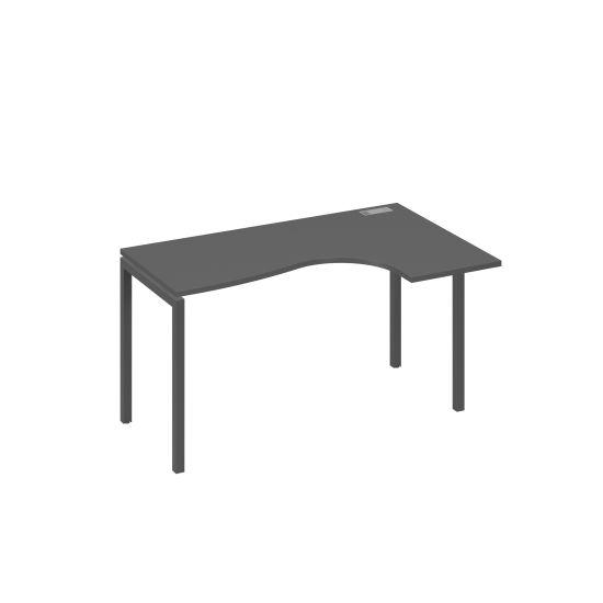 Стол правый Классика на металлокаркасе DUE эргономичный антрацит премиум / металлокаркас антрацит