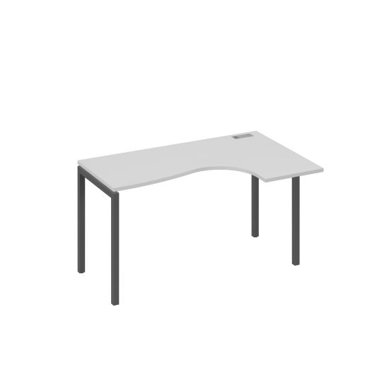 Стол правый Классика на металлокаркасе DUE эргономичный серый / металлокаркас антрацит