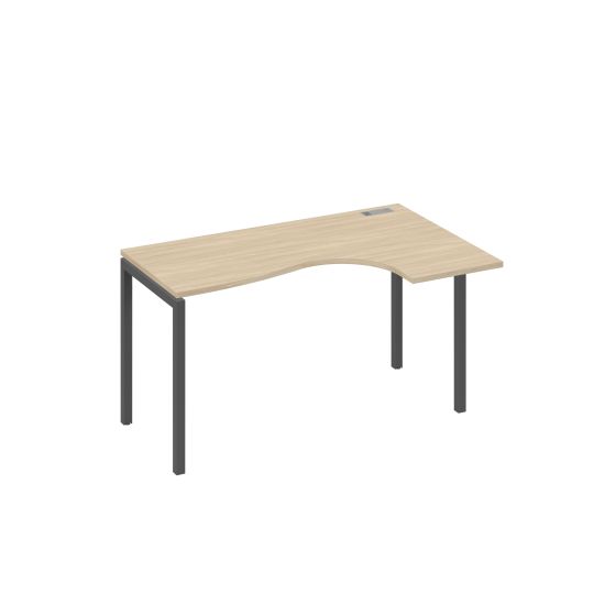 Стол правый Классика на металлокаркасе DUE эргономичный дуб скандинавский / металлокаркас антрацит