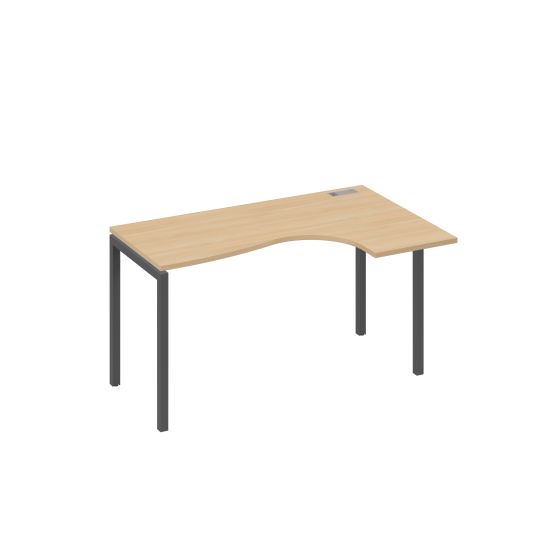 Стол правый Классика на металлокаркасе DUE эргономичный натуральный дуб / металлокаркас антрацит