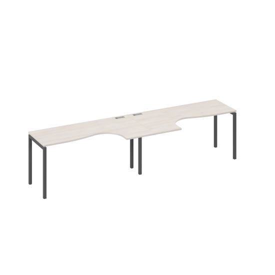 Рабочая станция столы Классика на каркасе DUE (2х160) дуб / металлокаркас антрацит