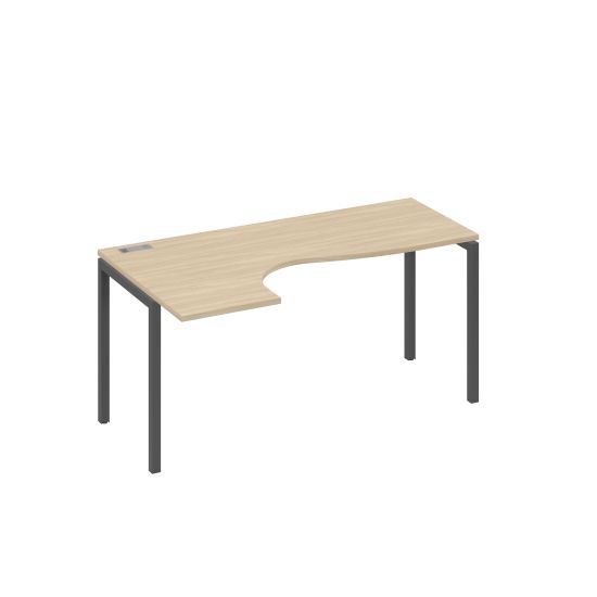 Стол на металлокаркасе DUE эргономичный левый Классика дуб скандинавский / металлокаркас антрацит