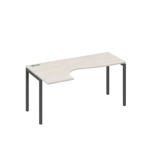 Стол на металлокаркасе DUE эргономичный левый Классика дуб / металлокаркас антрацит