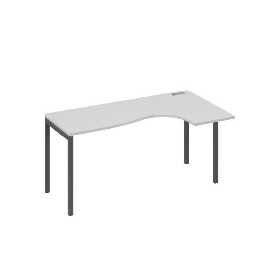 Стол на металлокаркасе DUE эргономичный правый Классика серый / металлокаркас антрацит
