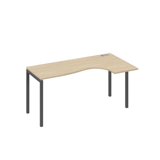Стол на металлокаркасе DUE эргономичный правый Классика дуб скандинавский / металлокаркас антрацит