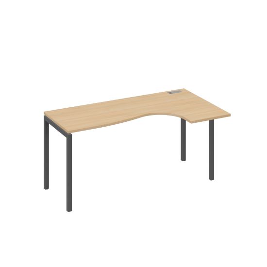 Стол на металлокаркасе DUE эргономичный правый Классика натуральный дуб / металлокаркас антрацит