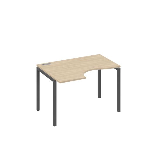 Стол на металлокаркасе DUE левый Классика эргономичный дуб скандинавский / металлокаркас антрацит