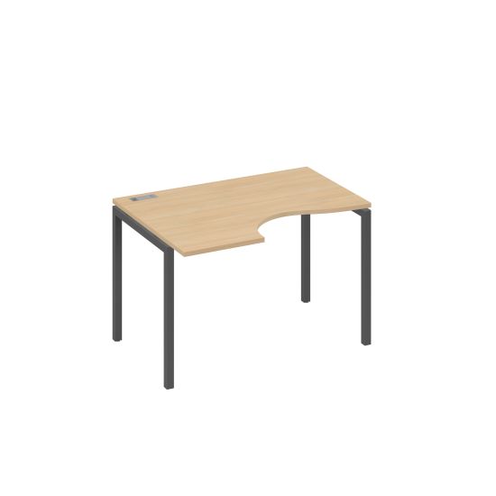 Стол на металлокаркасе DUE левый Классика эргономичный натуральный дуб / металлокаркас антрацит